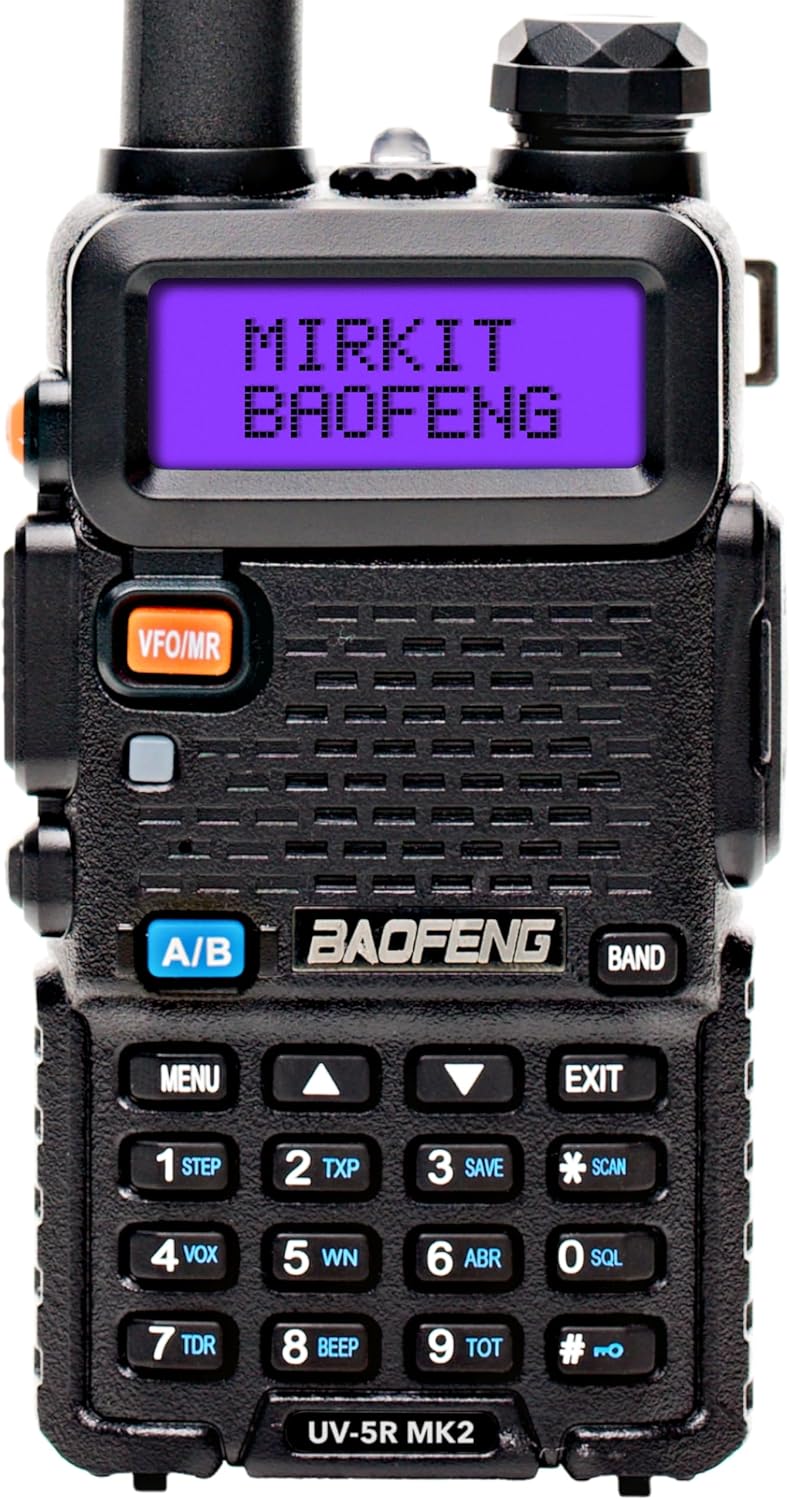 Mirkit Baofeng UV-5R MK2 Two Way Radio 2025 Ham Radio VHF/UHF 144-148/420-450 mhz with 1800mAh Li-ion Baofeng Battery Mirkit Edition and Lanyard for Walkie Talkies