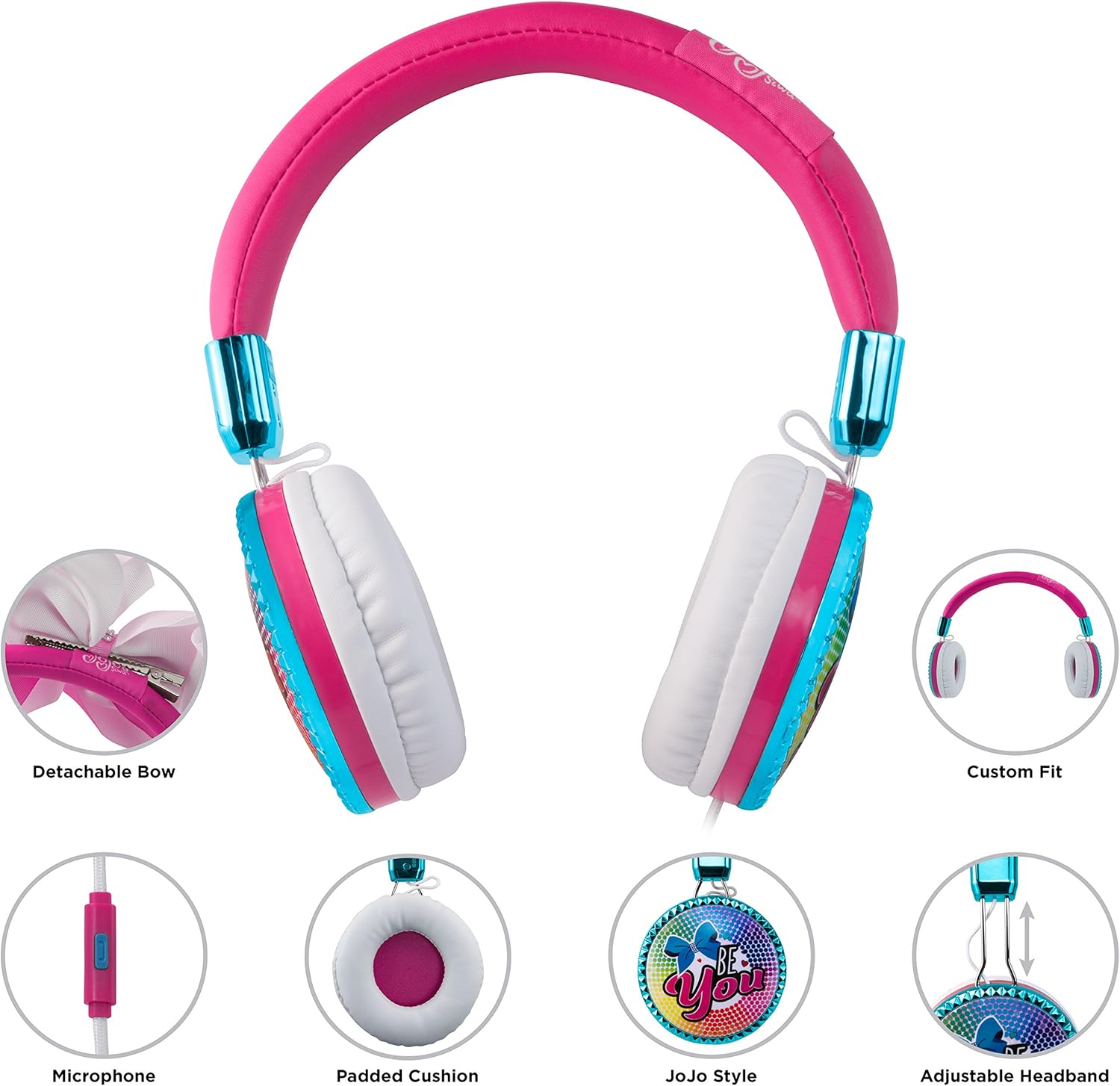 Hottest Sales JoJo Siwa Bow Fashion Headphones with Built-in Microphone for Video Call or Zoom Meeting, Wired Headphones & Travel Pouch Designed for Fans of JoJo Siwa Gifts Review Product JoJo Siwa Bow Fashion Headphones with Built-in Microphone for Video Call or Zoom Meeting, Wired Headphones & Travel Pouch Designed for Fans of JoJo Siwa Gifts