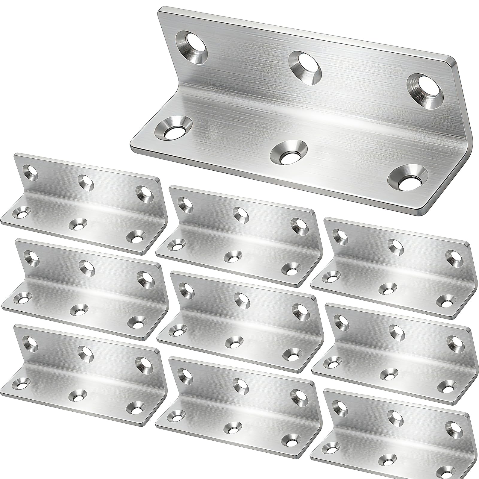 50 Pcs Équerres d'Angle en L, Petits Équerres Robustes, Équerres d'Angle Droit en Acier Inoxydable, Équerre à 90 Degrés 50 Pcs Équerres d'Angle en L, Petits Équerres Robustes, Équerres d'Angle Droit en Acier Inoxydable, Équerre à 90 Degrés