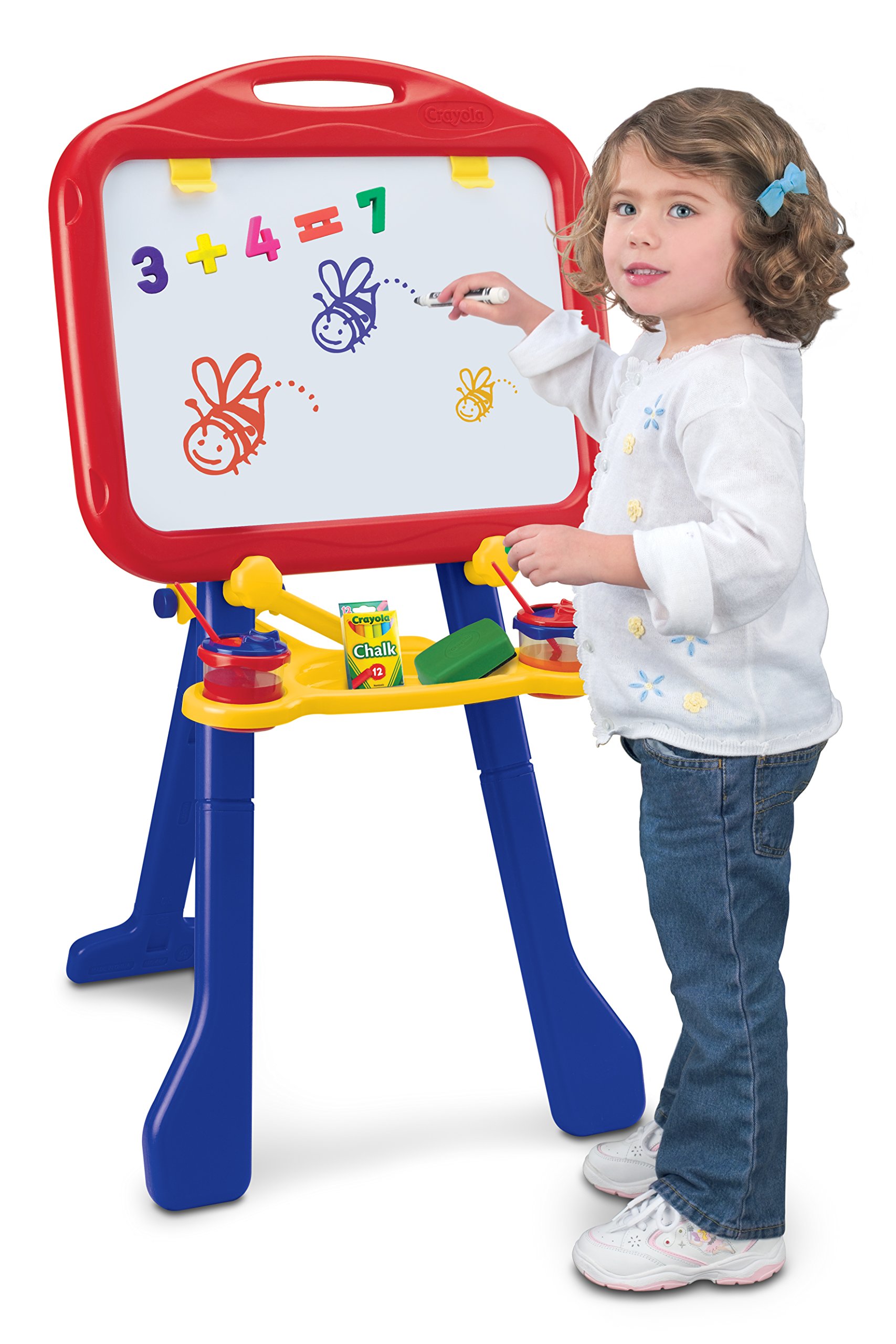 Crayola - Chevalet ardoise sur pied double surface : Blanche magnétique
