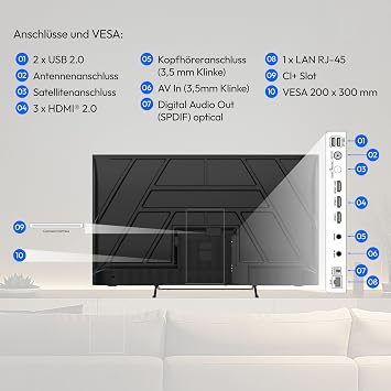 MEDION 65 inch QLED TV (Smart TV Dolby Vision HDR HBO Max MagentaTV Prime Video Disney+ DAZN Paramount+ Dolby Atmos VIDAA Store PVR Bluetooth MD 865602)