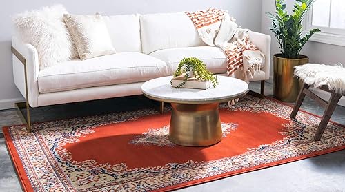 Vista 82 de Unique Loom Reza Collection- Alfombra, Polipropileno, Marrón Marrón/ marfil