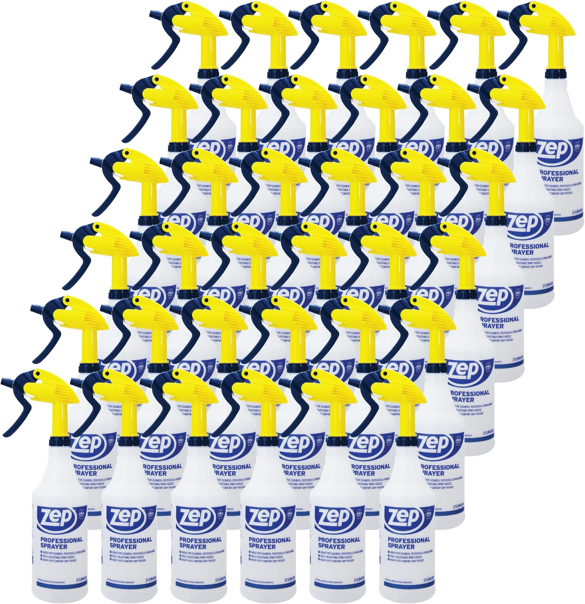 Professional Sprayer Bottle - 32 oz (Case of 36) - HDPRO36 - Versatile Adjustable Nozzle, With A Fine Mist or Powerful Spray; Refillable For Diluted Concentrate