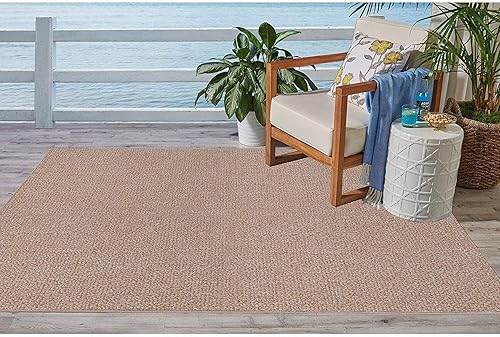 Miniatura 4 de Ambiant Broadway Collection - Alfombras para interiores y exteriores, aptas para mascotas, color beige, 2 pies redondos, (A-NEYLAND2-BEIGE-2 redonda)