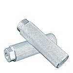 KINSPORY 2PC Bike Pegs for 3/8 inch Axles, Aluminum Alloy Anti-Skid BMX Bicycle Pegs for Mountain Bike Backseats Stands Cycling Rear Stunt Pegs - Silvery