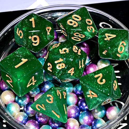 Miniatura 2 de Juego de dados Galaxy  Juego de dados DND verdes para juego de mesa