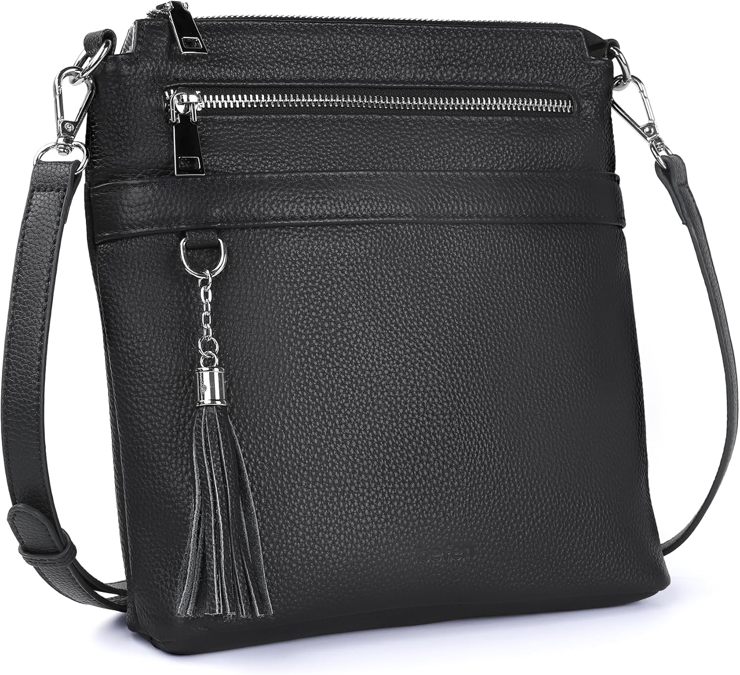 befen Genuine Leather Crossbody Purses for Women, Womens Medium Cross Body Bags Handbag Shoulder Purse with Adjustable Straps