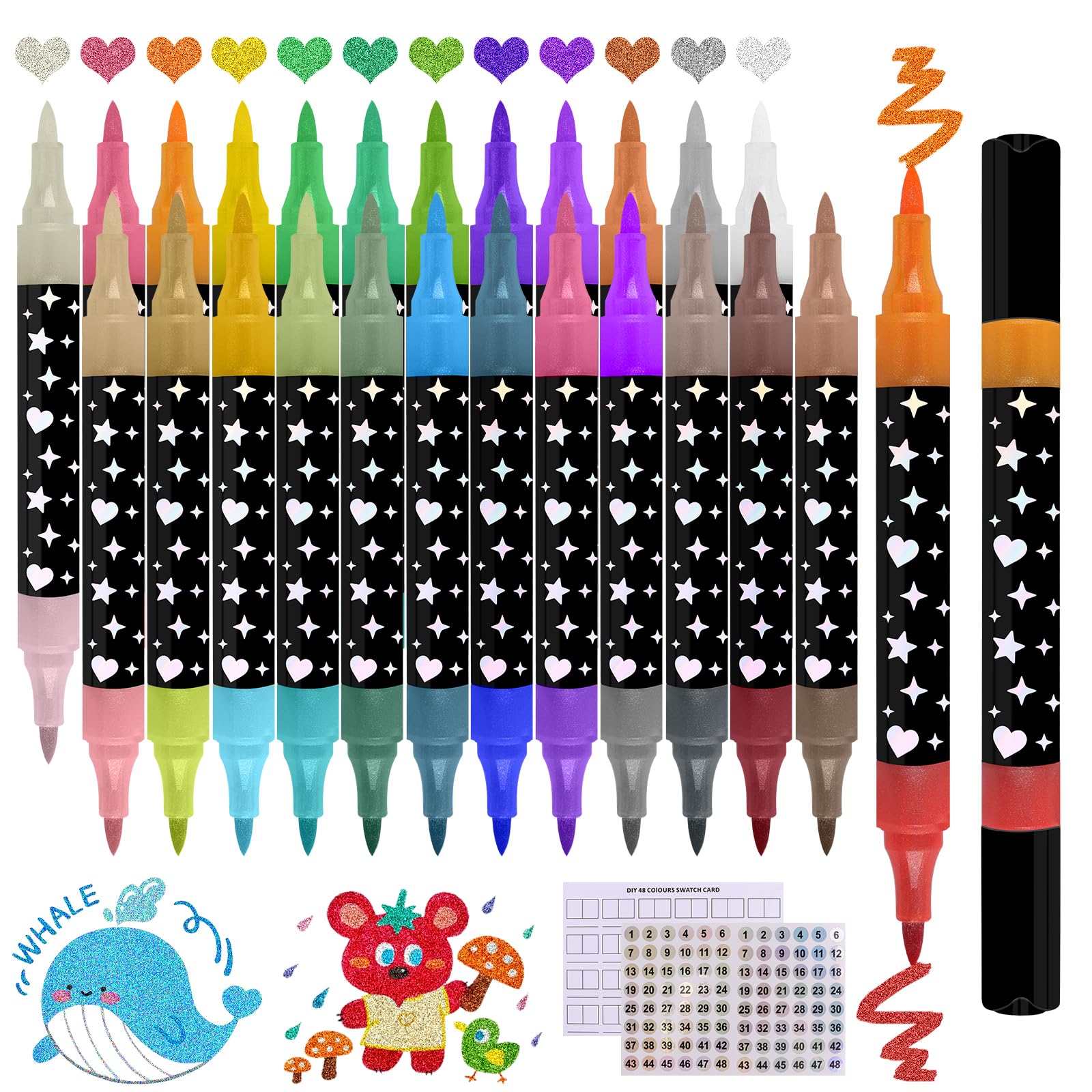 Feutres Coloriage 144 Couleurs Aquamarker Feutre Stylos Double Pointe Fine Et Pinceau Pour Enfants, Feutre Aquarelle Pour Dessin - Beaux-Arts Et Loisirs Créatifs