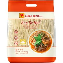 Asian Best Bun Bo Hue Premium Hue Style Rice Vermicelli, Vegan, Gluten Free, Non GMO, 2 lb