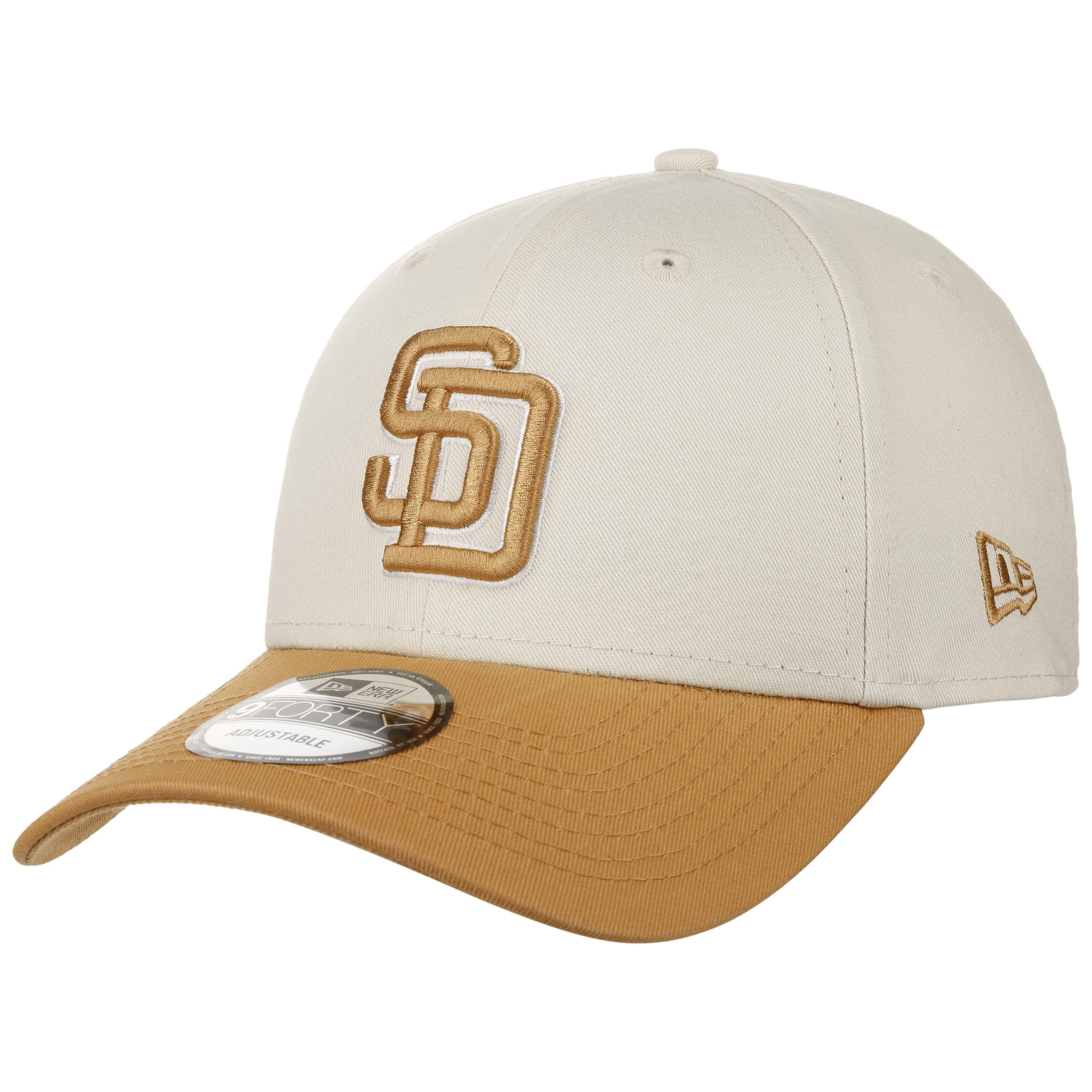 New Era 9Forty WS Patch Padres CapEra Women/Men/Strapback - Strapback Cap Baseball Curved Brim Metal Buckle, with Peak Spring-Summer Summer - One Size White