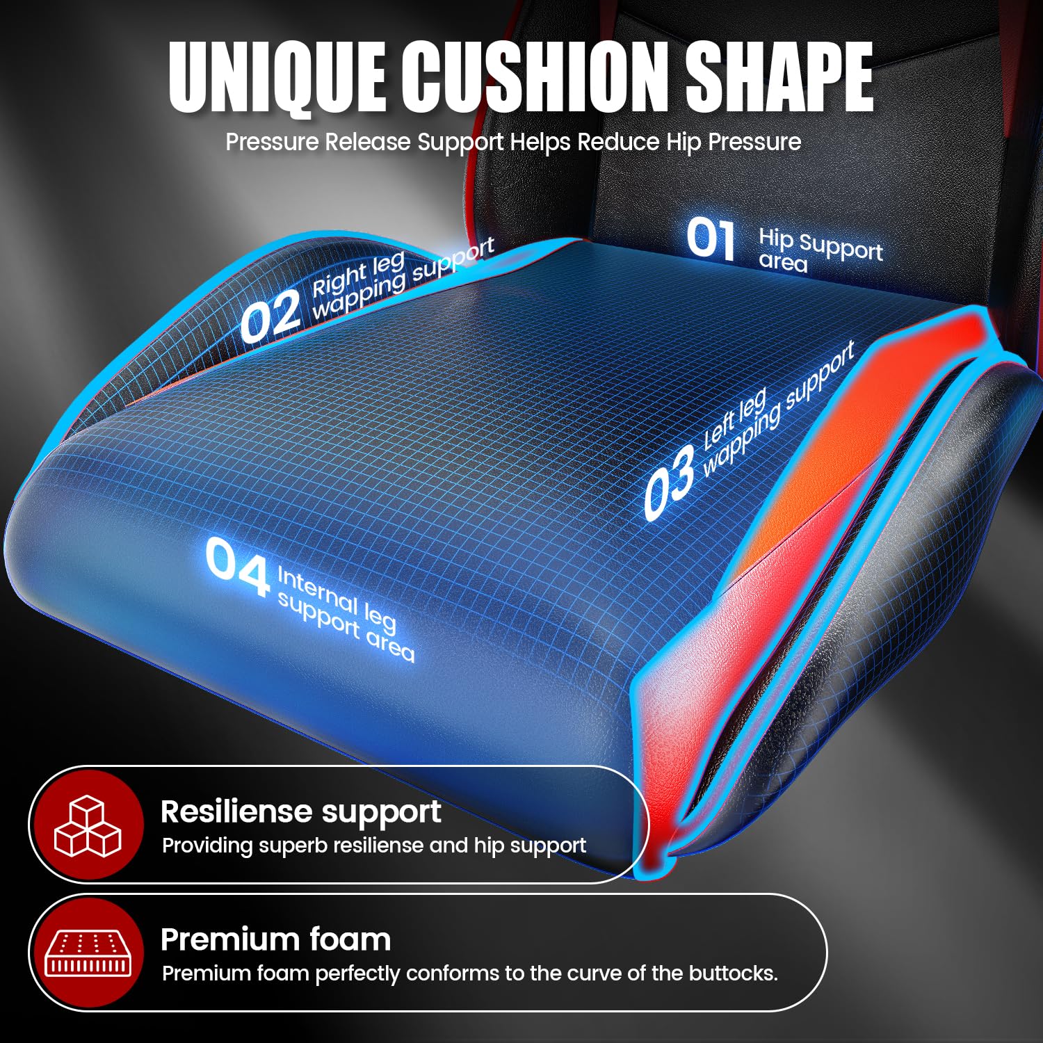 bigzzia Silla Gaming,Silla Ergonómica de Oficina en Cuero PU,Regulable en Altura con Soporte Lumbar y Reposacabezas,Respaldo Reclinable 155°,Silla Gamer Adulto Niño(Verde) (Red)