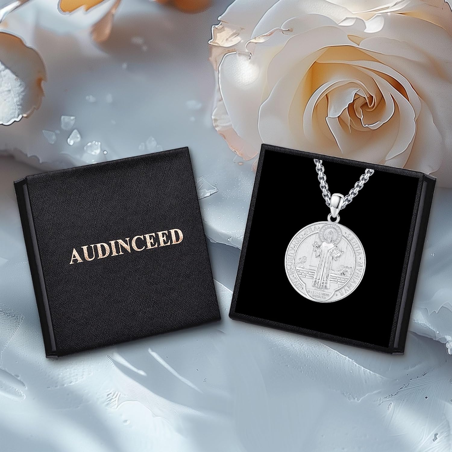 Saint Necklace for Men Women 925 Sterling Silver Patron Saint Medal Necklace St Amulet Protection Pendant Jewelry Gift