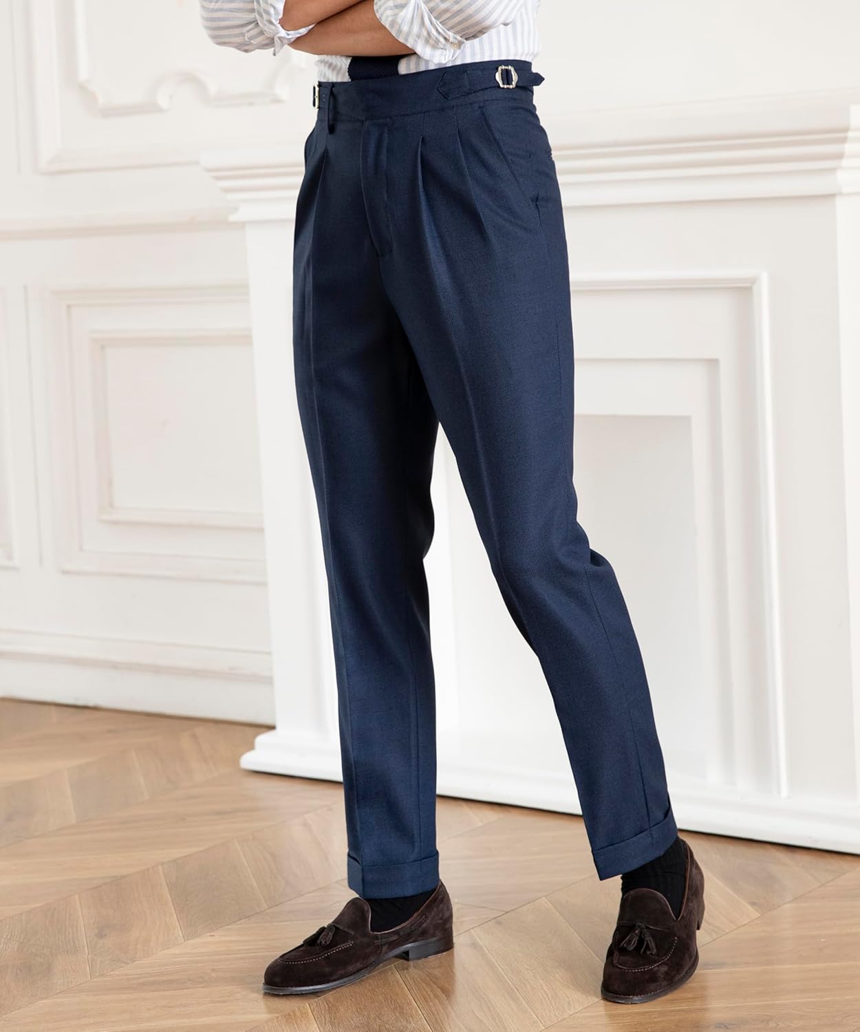 Men's Classic Gurkha Naples Italian Old Money Style Pants Dress Pants - Image 5