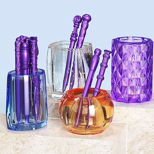 Miniatura 7 de Woohome 108 moldes de resina de silicona para bolígrafos, moldes mágicos 3D para resina epoxi con 100 bolígrafos de repuesto negros y 5 cuentagotas