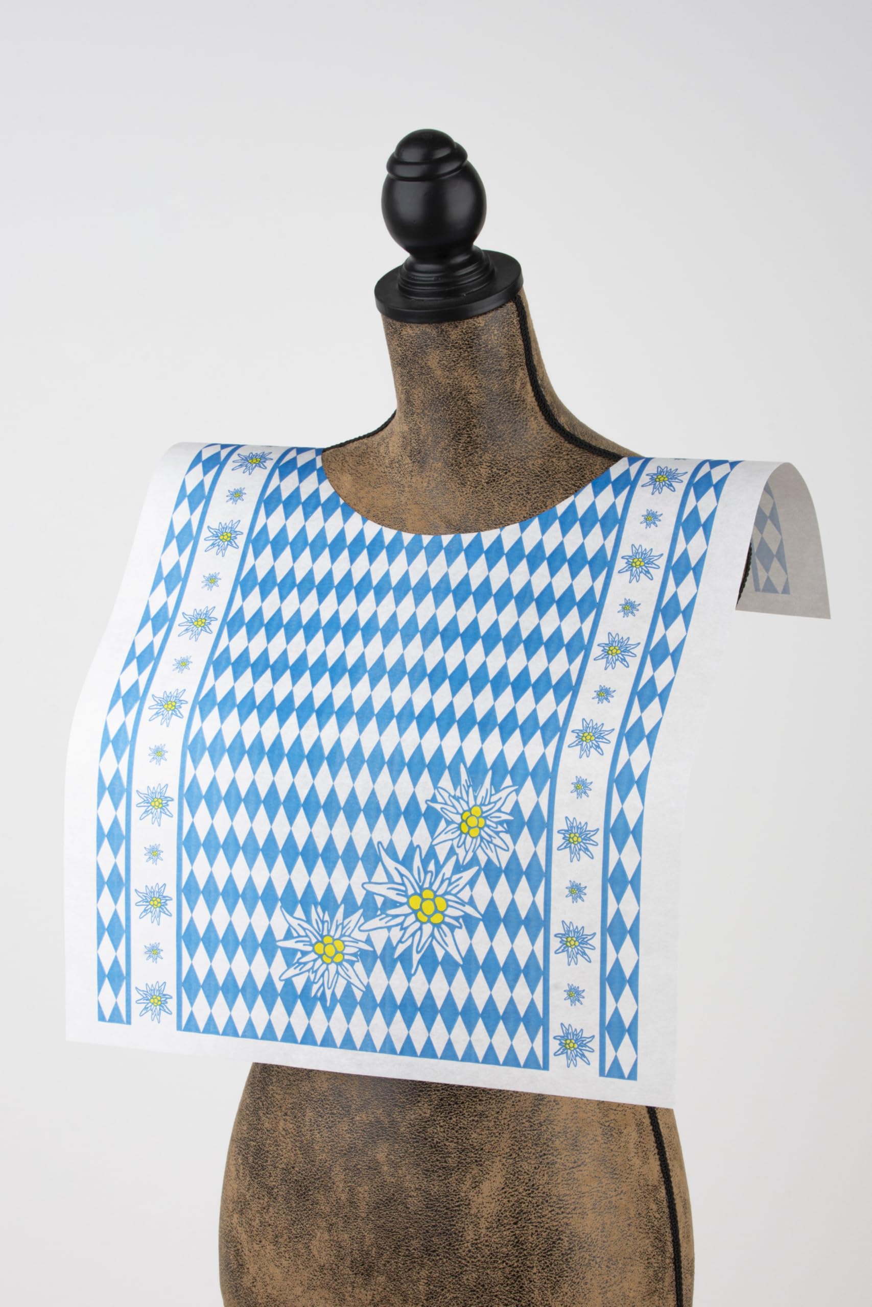 Lätzchen für Erwachsene 42 cm x 60 cm, aus saugstarkem Vlies Material, 100 Stück, Latz Oktoberfest Bayern