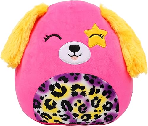 Mushymallow Almohada de peluche de perro rosa intenso de 12 pulgadas, suave animal de peluche, regalo de cumpleaños, Navidad, festival, para niños