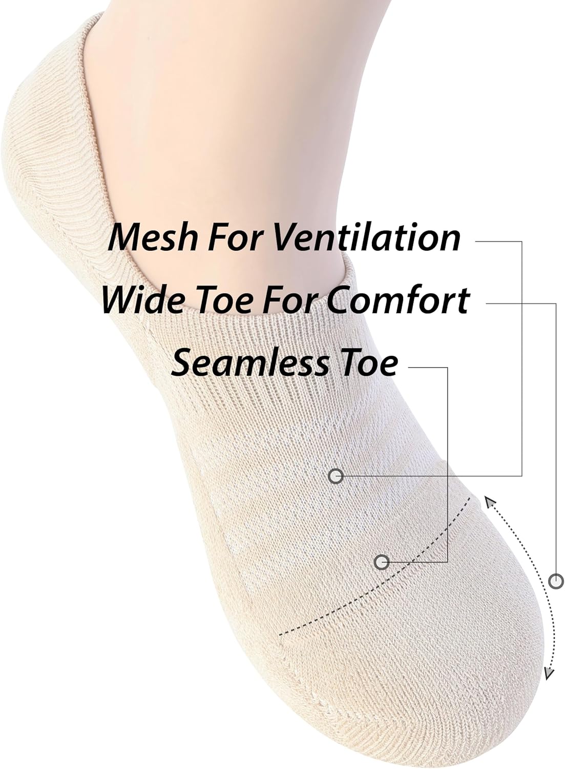 Pro Mountain Seamless Thick No Show Socks For Women Cotton Cushioned Low 6 Pack - Image 5