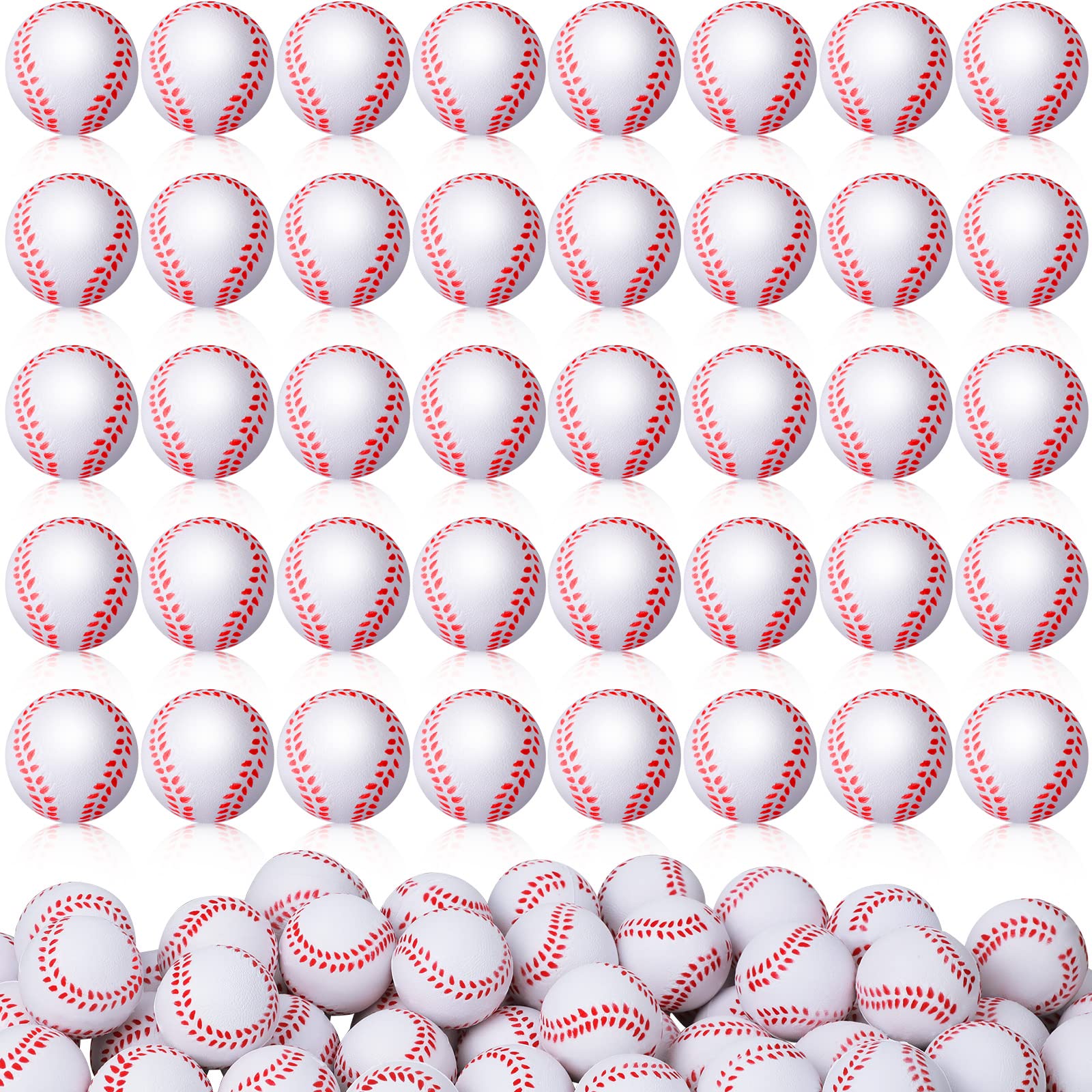 100 Pieces Mini Stress Balls 1.57 Inch Sports Stress Balls Baseball Stress Ball Mini Baseball Themed Gifts for Sports Game Party Favors, School Carnival Reward, Bag Fillers, Anxiety Relief