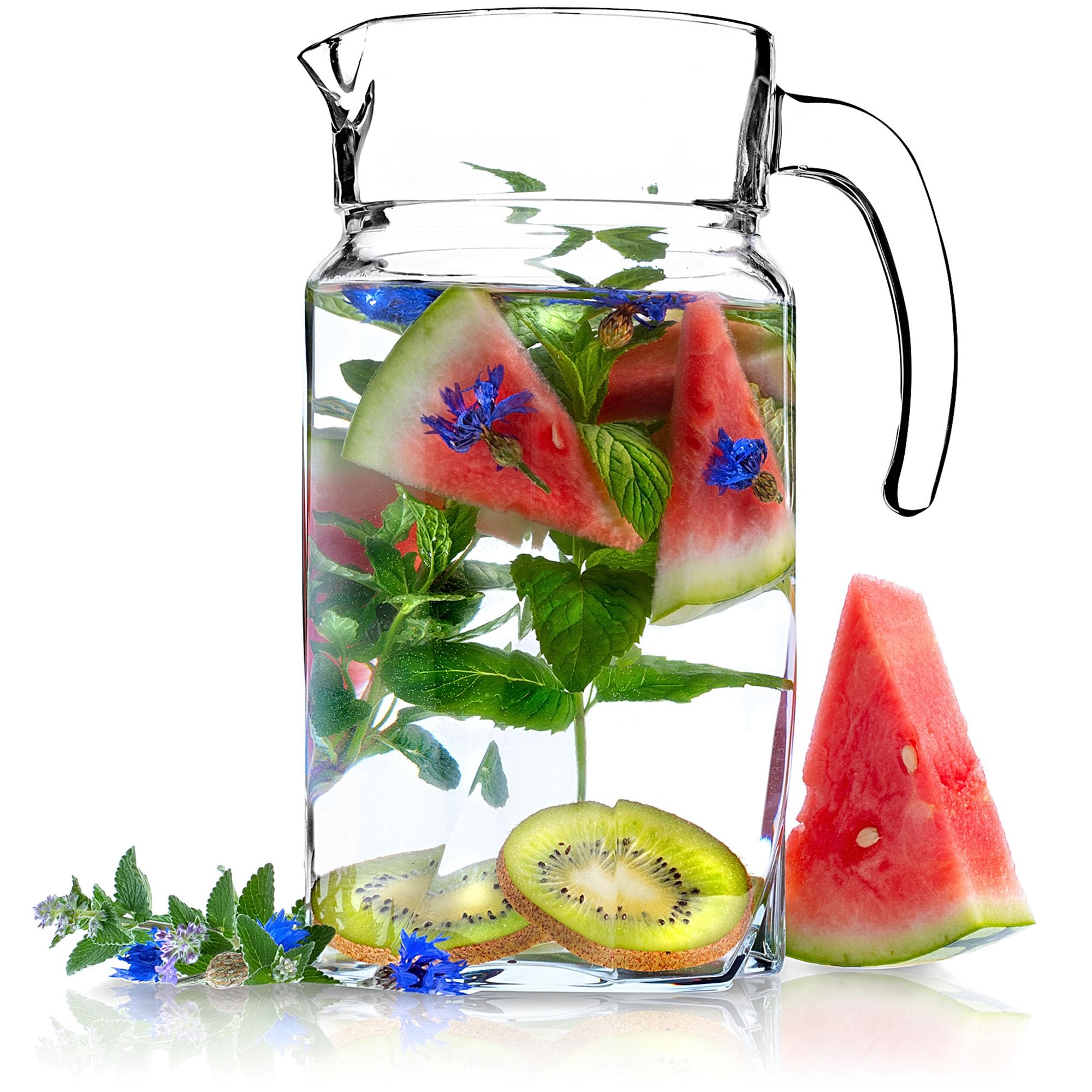 KADAX Carafe en verre, Pichet en verre, Carafe à eau, Carafe pour boissons, carafe à boisson