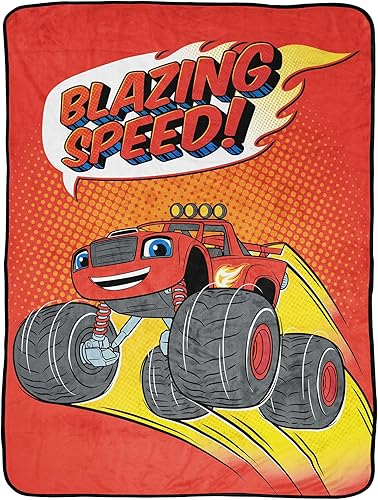 Jay Franco Blaze and The Monster Machines Off to the Races - Manta de 46 x 60 pulgadas ropa de cama para niños forro polar súper suave resistente a