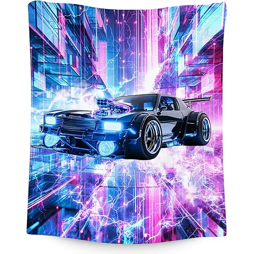Boys Blanket - Car Blanket Gifts for Kids Teens - Comfy Cozy Fleece Throws for Office, Sofa - 40"x50"