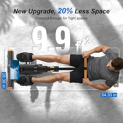 Miniatura 3 de 2026update Magnetic Rowing Machines for Home,Rower Machine with 16 Levels,Powerful Silent Magnetic Resistance,350lbs Weight Capacity,LCD Negro y