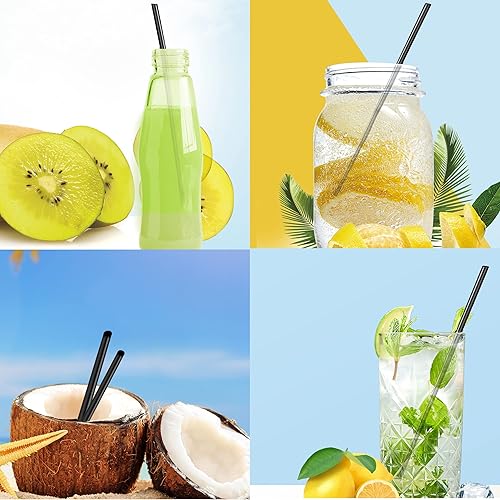 Vista 29 de Pajitas transparentes, 100 popotes de plástico desechables largos (0.23 pulgadas de diámetro y 10.2 pulgadas de largo), transparente Claro