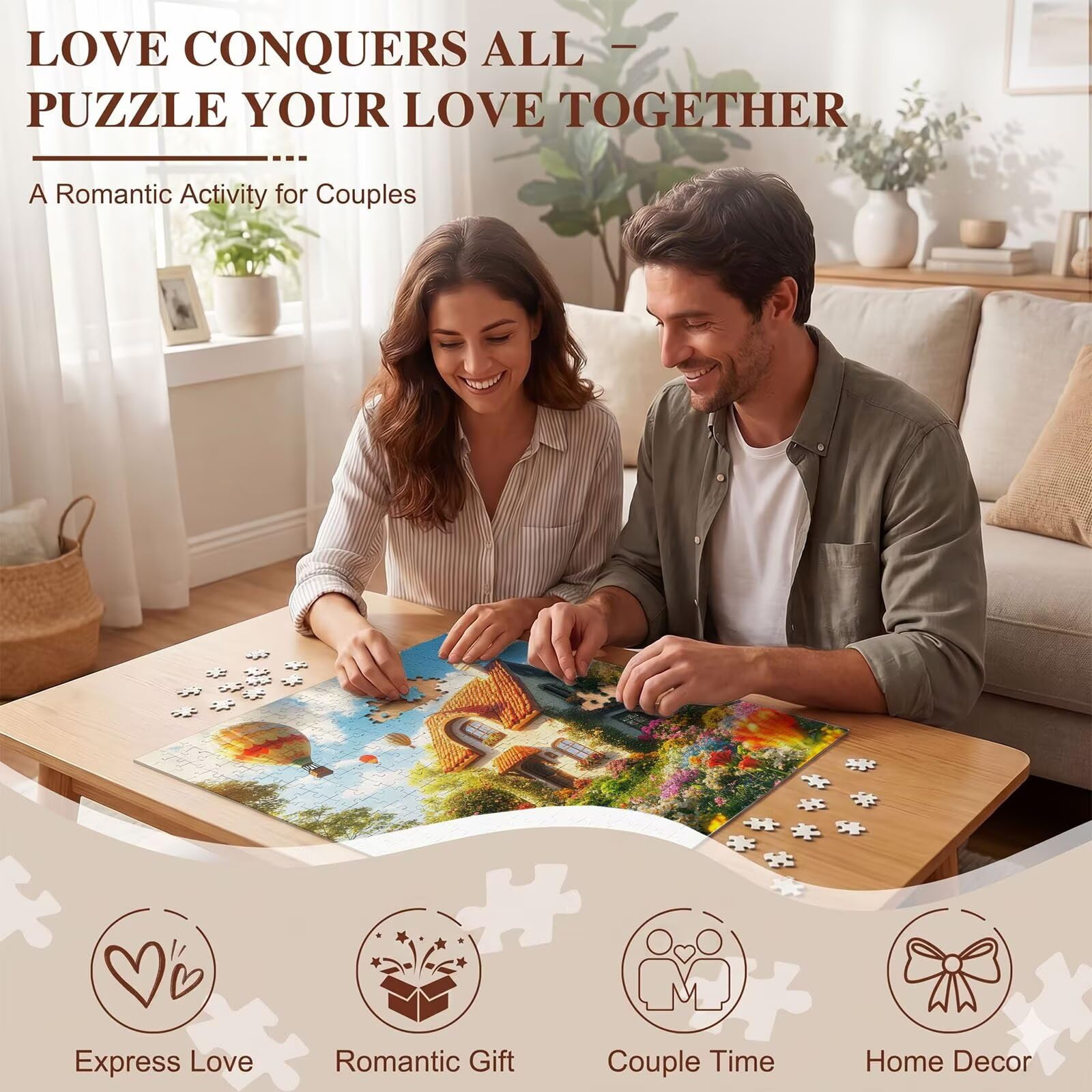 mongolfiera cabina Puzzle 1500 Pezzi per Adulti, Puzzle in Legno - Collezione Classica con Poster Incluso - Sfida di Concentrazione e Passatempo Antistress, Gioco per Famiglia, 87 x 57 cm f0-842