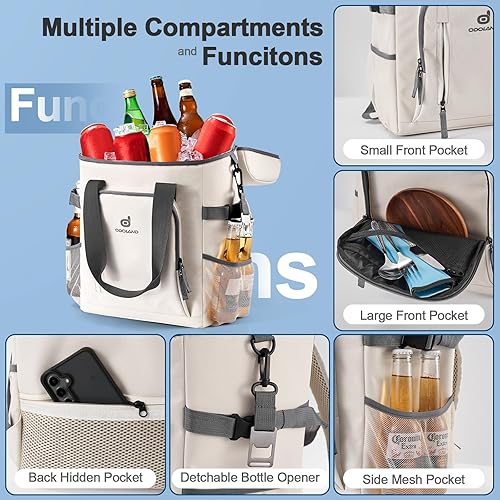 Miniatura 6 de Odoland Cooler Backpack for Camping - 30 Cans Insulated Leakproof Waterproof Lunch Bag for Men and Women, Cooler Bag with Ice Pack for Beach