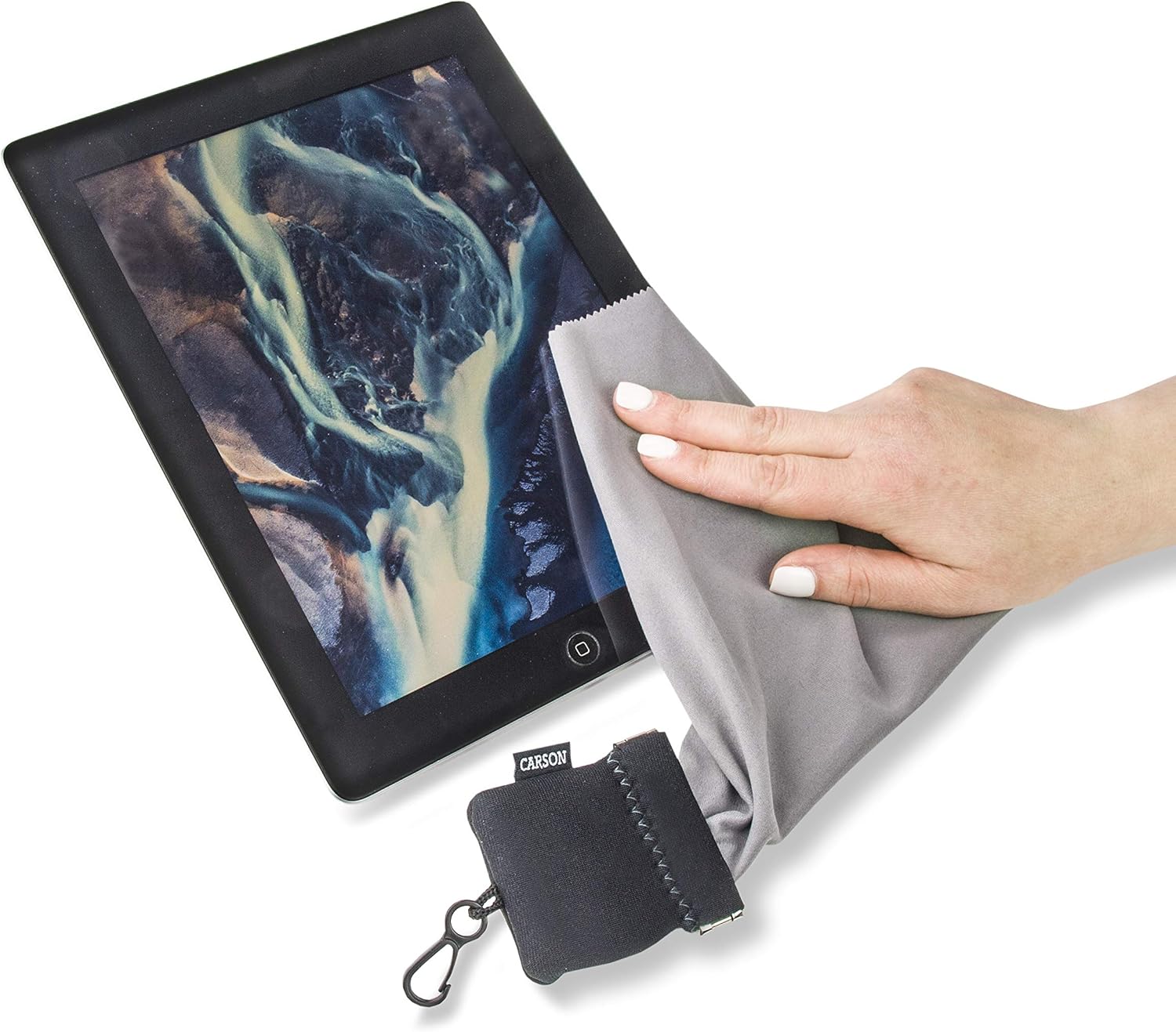 Carson Stuff-It Pro Microfiber Lens Cloth Cleaning System, Black (SN-80BKAM), Pro (Larger Version)