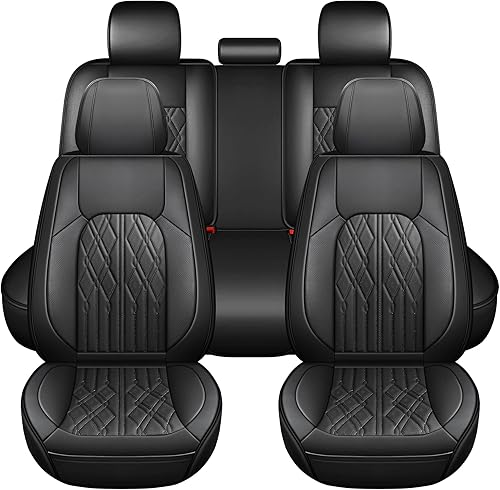 Huidasource Juego completo de fundas de asiento de automĂłvil, fundas de cojĂn de cuero para vehĂculos, ajuste universal para la mayorĂa de Huidasource Juego completo de fundas de asiento de automĂłvil, fundas de cojĂn de cuero para vehĂculos, ajuste universal para la mayorĂa de