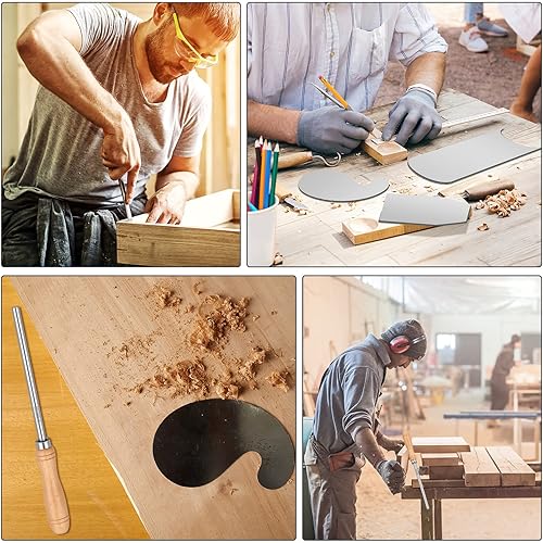 Miniatura 7 de Therwen Rascador de tarjetas y juego de 6 raspadores de gabinete para tarjetas de carpintería, herramienta de pulido de carpintería, incluye 3