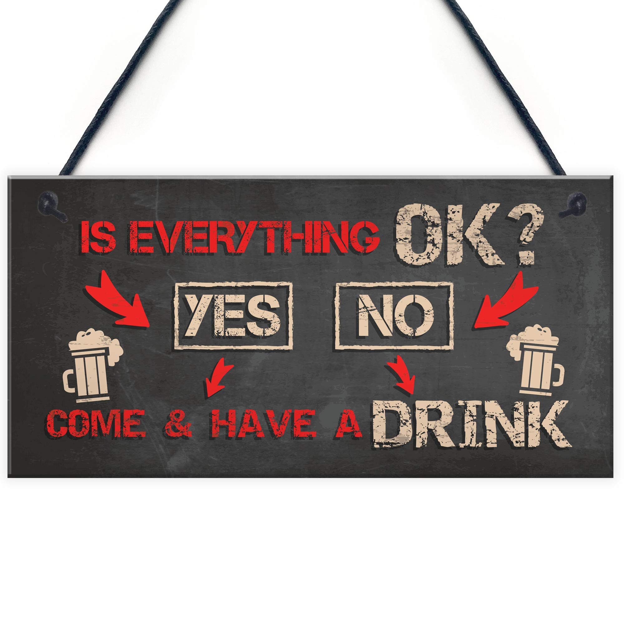 Red Ocean Funny Bar Sign Garden Hanging Plaque Alcohol Man Cave Vintage Beer Gin Shed Sign