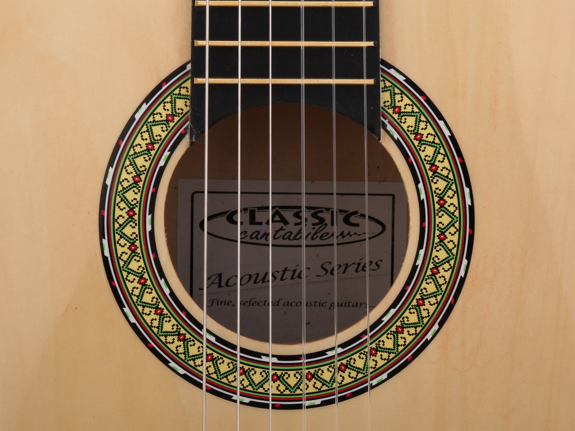 Classic Cantabile AS-851 Pack Guitare Classique 7/8 Nature - Cordes en Nylon d'étude - Guitare de concert idéale pour débutants, enfants - Avec accessoires