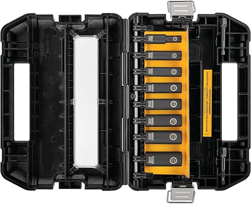 DEWALT Impact Socket Set, 10-piece Mechanic Tool Set, SAE, 0.9525 cm Drive (DW22838)