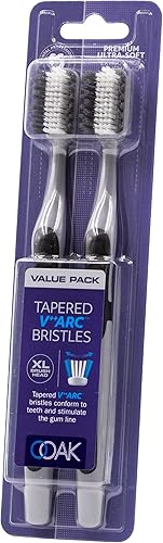 Miniatura 2 de Ooak Cepillo de dientes, cerdas cónicas V++Arc suaves, cabezal de cepillo XL, paquete de 2 unidades, color platanegro