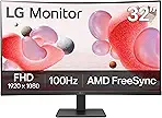 LG 32MR50C-B 32-inch FHD Curved Monitor 100Hz, AMD FreeSync, OnScreen Control, Dynamic Action Sync, Black Stabilizer, Tilt Stand (HDMI), 2023