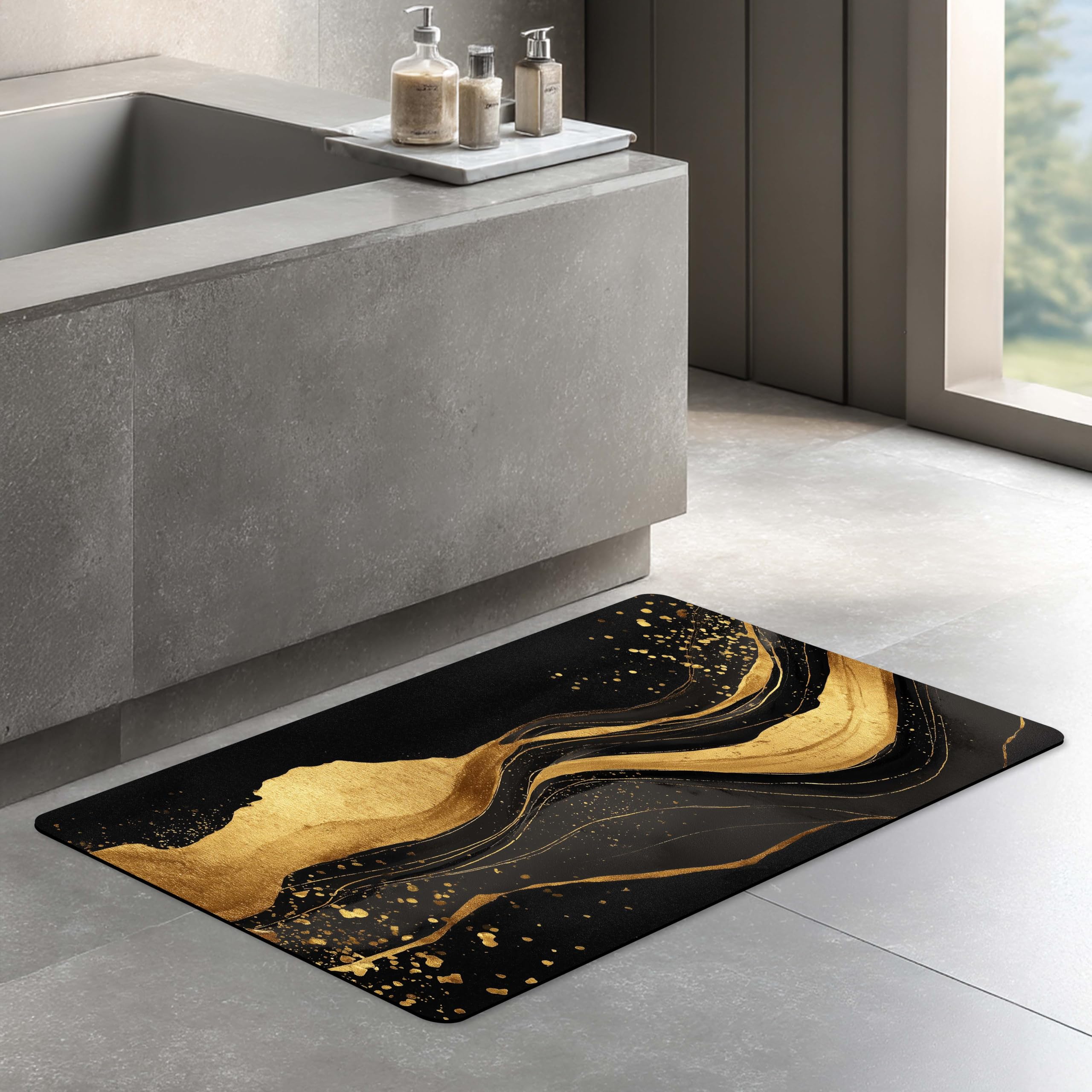 Galicha Bath Mat - Quick Dry Floral Blue -12