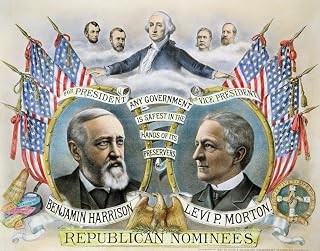 Presidential Campaign 1888 Nbenjamin Harrison And Levi P Morton As The Republican Party Candidates For President And Vice President Lithograph Campaign Poster By Kurz & Allison 1888 Poster Print by (