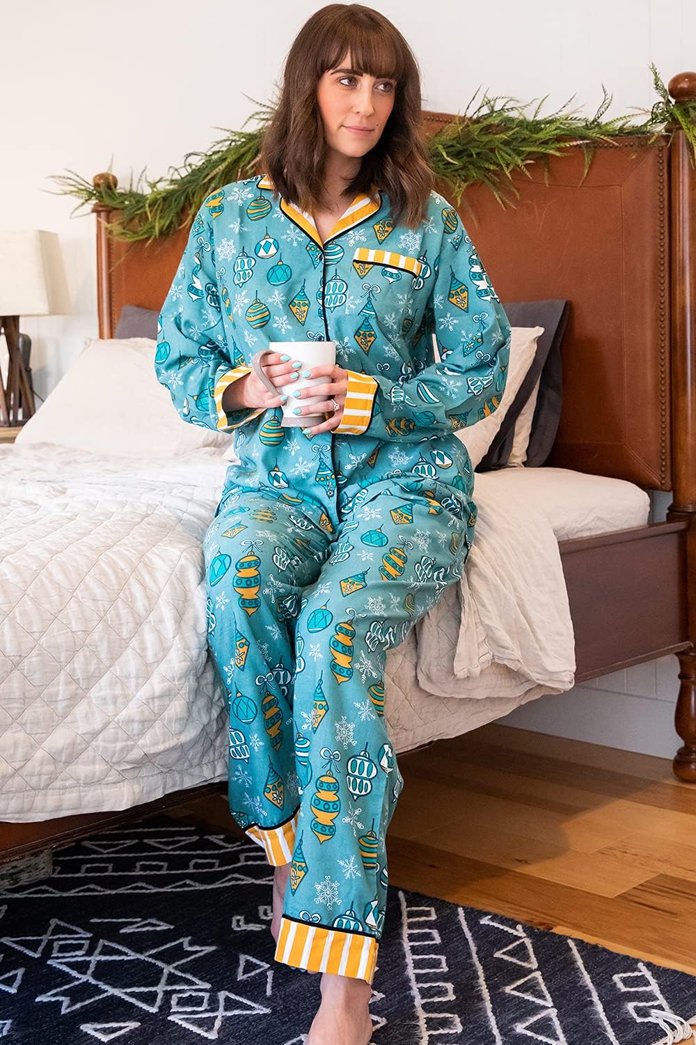 Lazy One Button-Down Adult Pajama Set, Classic Button-Down Shirt and Pants Pjs