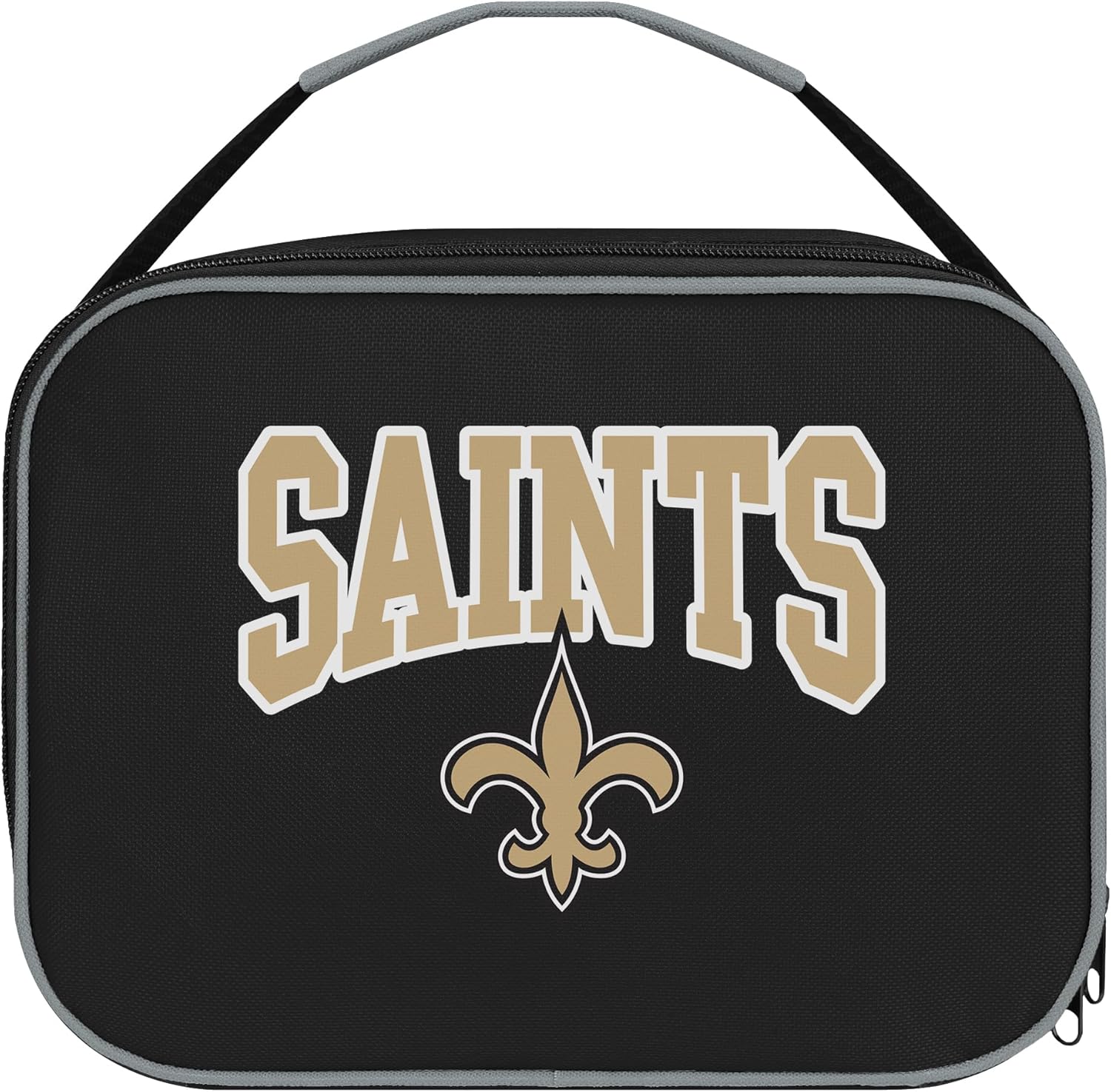 FOCO NFL Unisex-Adult Officially Licensed Wordmark Team Color Big Logo Football Zip Closure 7L Lunch Bag - New Orleans Saints