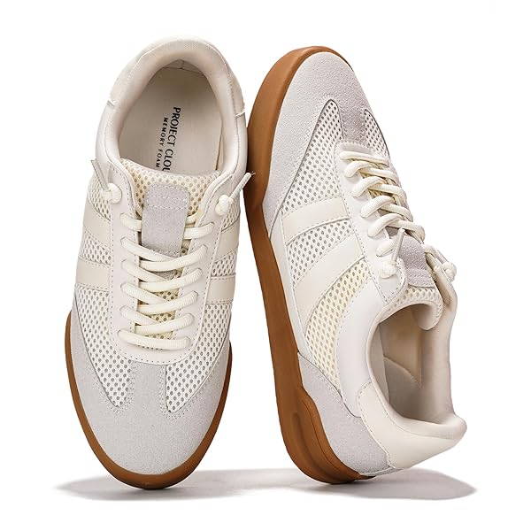 Project Cloud Genuine Leather Casual Sneakers for Women - Memory Foam Insoles Lace-Up Womens Shoes & Lightweight Women's Fashion Sneakers - Non-Slip Shoes for Women Footwear (Verdy)