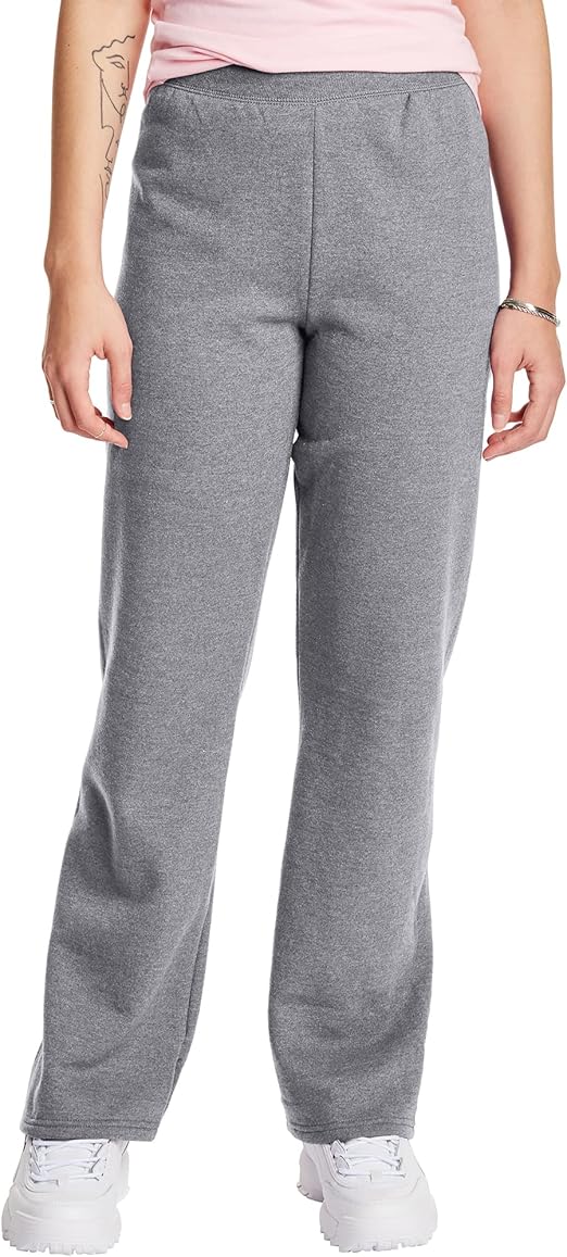 Hanes Women's Middle Rise Sweatpant, Light Steel, Medium Petite