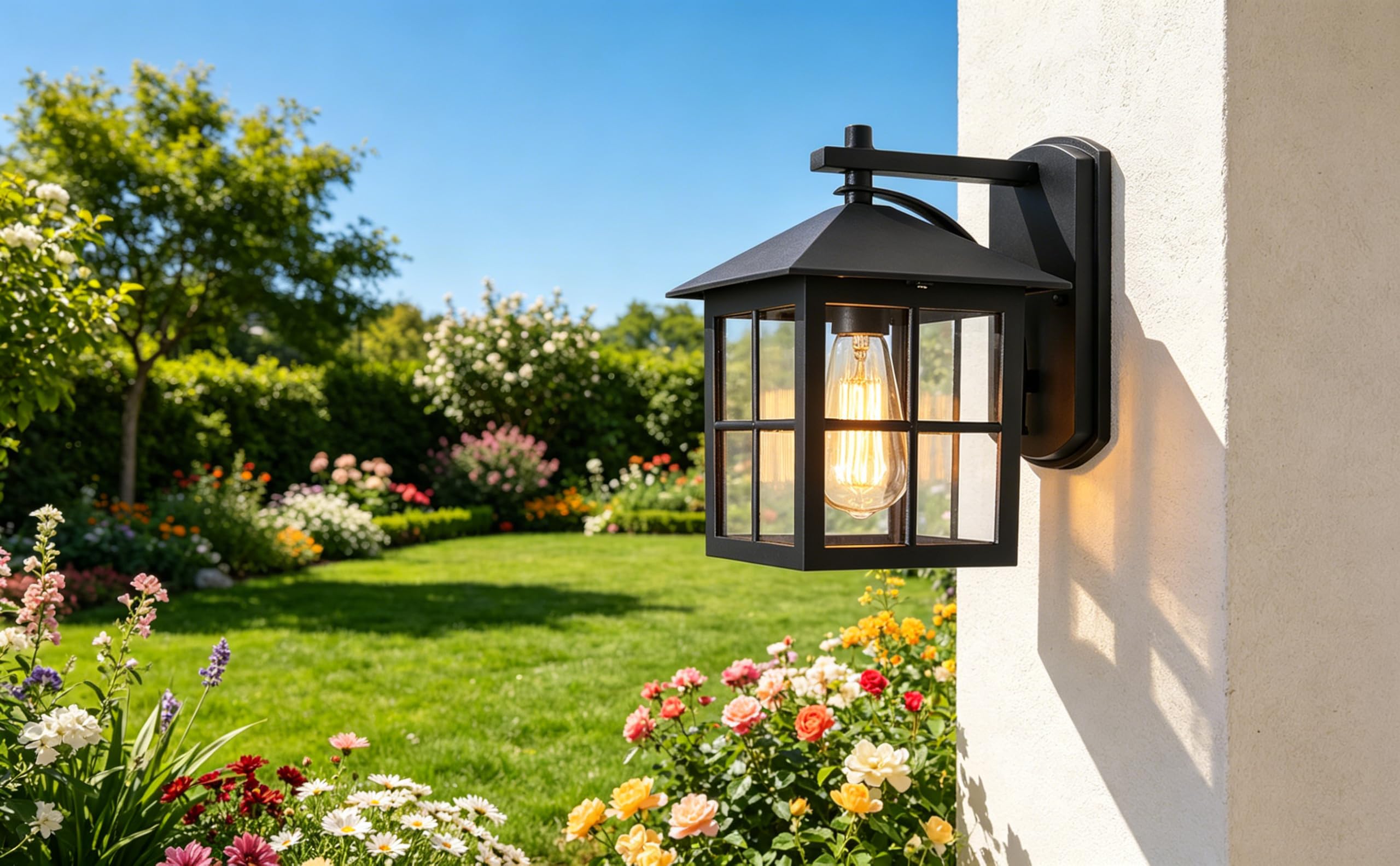 Chao Zan B Modern Outdoor Wall Sconce E27, Aluminum Wall Lights Sconce Classic Lantern, Porch Pavilion Porch Terrace Garden Paths Stairs Outdoor Lighting Wall Lighting Fixtures