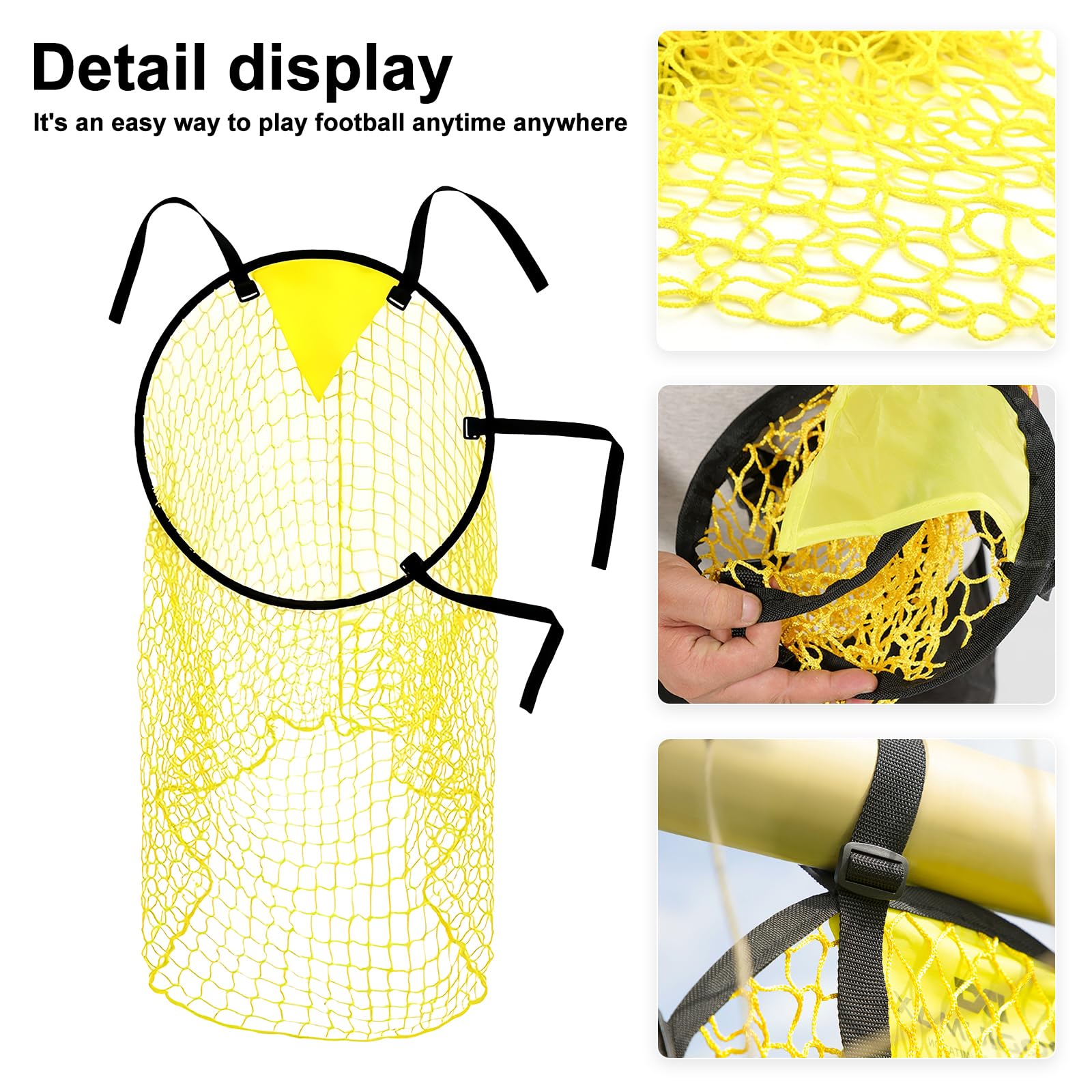 Rete Da Calcio In Poliestere Senza Nodi - 5 Misure Diverse Per Allenamento 5/7/11 Giocatori