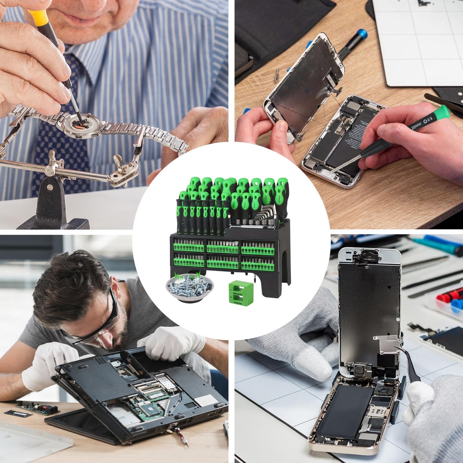 Juego De Destornilladores De Precisión | Punta Magnética Para Reparación Electrónica Y Herramientas | Set De 10,24x10,43x6,1 PulgadasPara Mantenimiento De Computadoras Relojes Gafas
