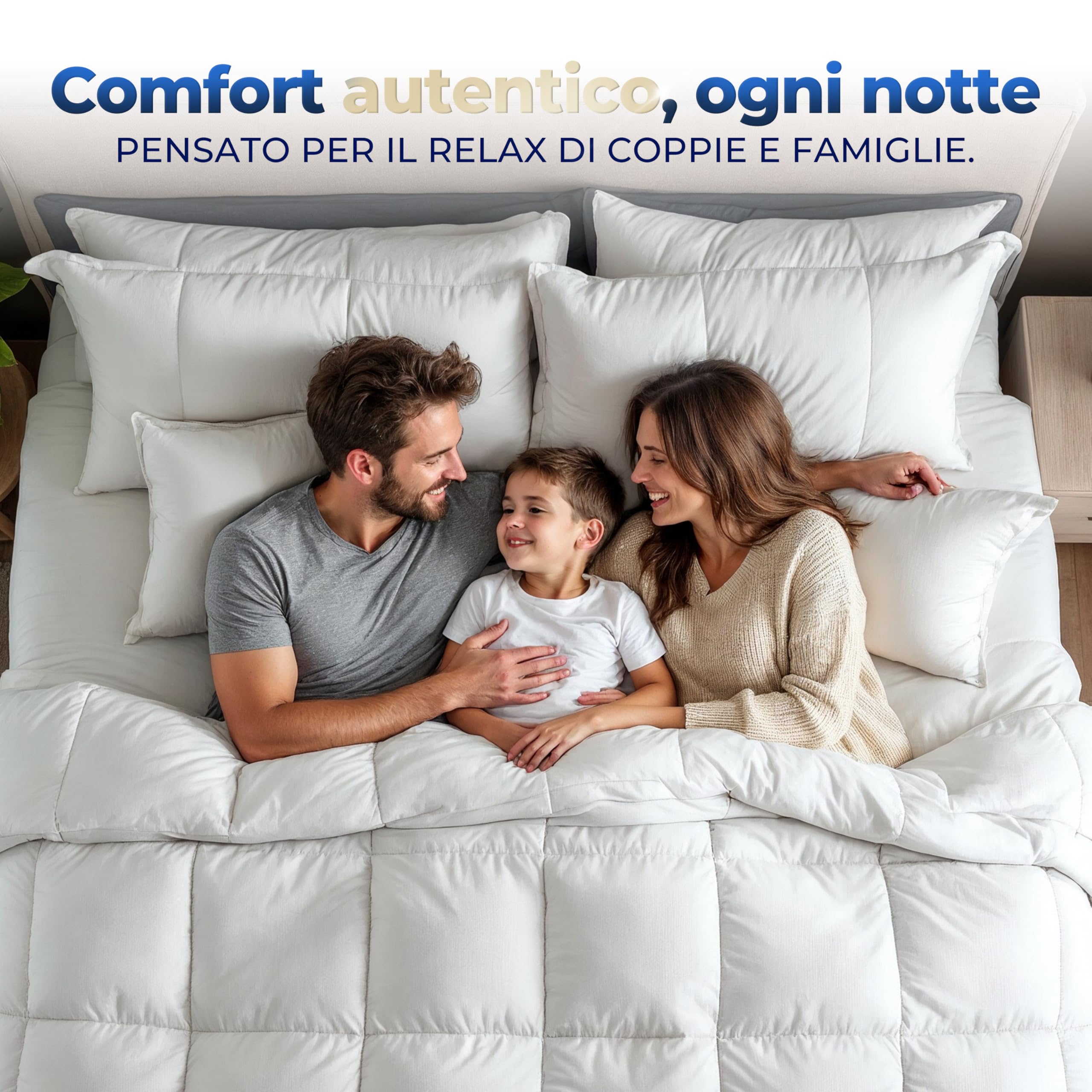 Beybe Trapunta invernale letto singolo 135x200 cm in Cotone Percalle – Imbottitura Anallergica e Traspirante – Made in Italy Rifinita a Mano, Alta Qualità e Comfort Tutto l’Anno