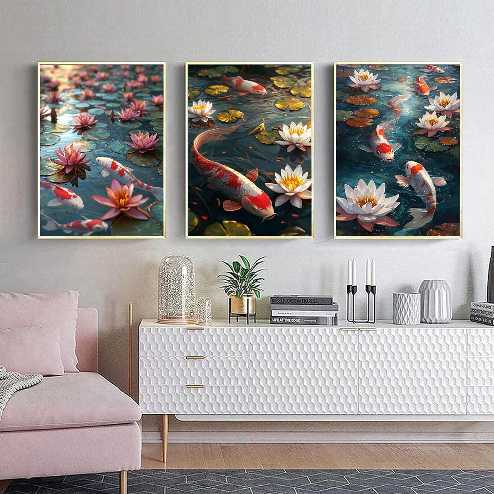 Cnyaunfi 3 Pezzi Animali Pittura Diamante Fai-Da-Te 5D Blu Diamond Painting Kit Completo per Hobby Creativi Adulti, Pittura Diamante Artigianale Per La Decorazione Della Parete Di Casa 50x70cm YF-3473