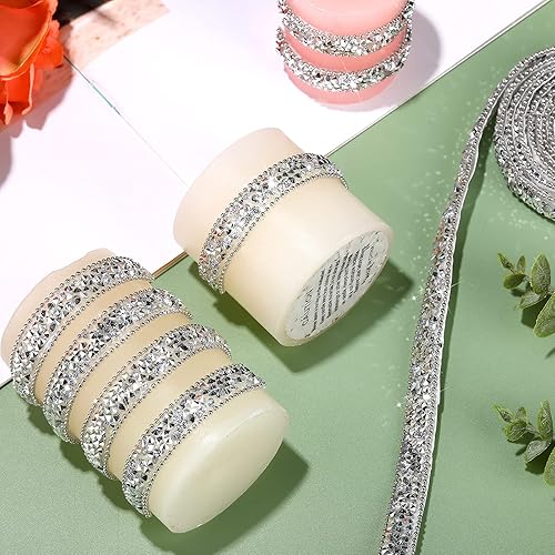 Miniatura 3 de Cintas de diamantes de imitación de 3 yardas, cinta autoadhesiva de resina, cinta de cristal con purpurina, cinturón para manualidades y artesanías