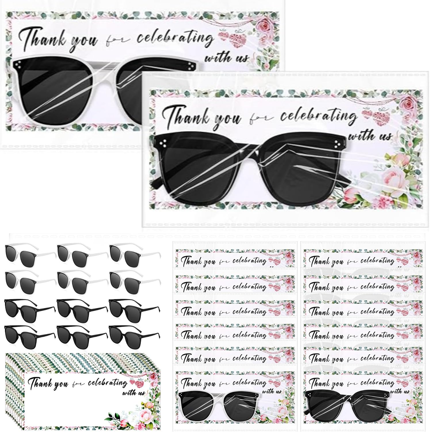 Relaxweex 12 Pack Wedding Sunglasses Bulk Bridal Shower Gifts for Guests Bachelorette Party Favors Photo Booth Glasses